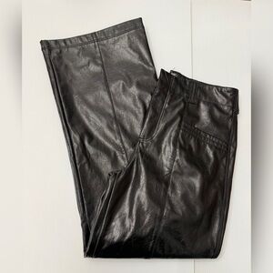 Free People Star Crossed Lovers Straight Vegan Faux Leather Pants - 6